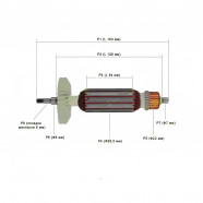 Якорь на болгарку Spektr SAG-1100, Eltos МШУ-125-1150, Wintech WAG-125/860, Makita GA4530 (160x29,5)