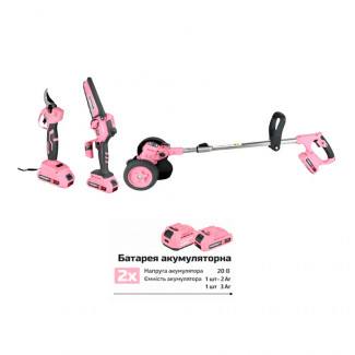 Садовый аккумуляторный набор Grosser PSET 312 секатор+пила+триммер