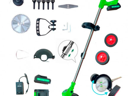 Аккумуляторная коса Hayami HA-1025 (9 насадок+колеса)