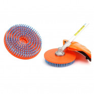 Нейлоновая насадка щётка на мотокосу для чистки ковров, брусчатки, мрамора 255 мм