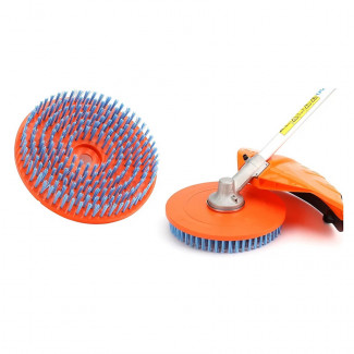 Нейлоновая насадка щётка на мотокосу для чистки ковров, брусчатки, мрамора 255 мм