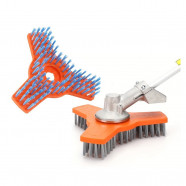 Нейлоновая насадка щётка на мотокосу для чистки ковров, брусчатки, мрамора 3Т 255 мм (Копия)